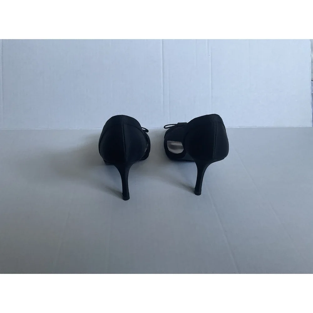 Mossimo Supply Co Womens Black Peep Toe Heels with Bow Accent  Size 5M
